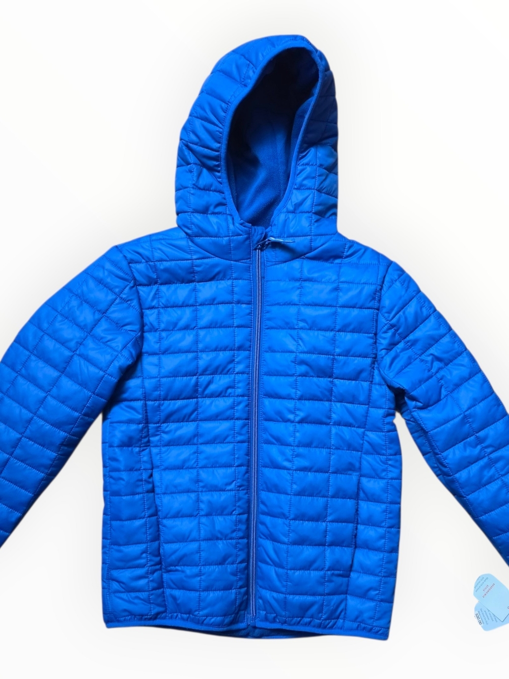 Kids Blue Quilted Puffer Hooded Jacket